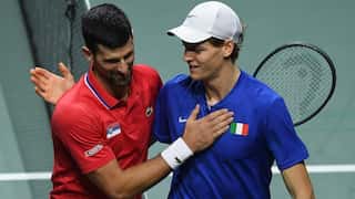 Tennis - Jannik Sinner stuns Novak Djokovic to keep Italy alive in Davis Cup semi-final