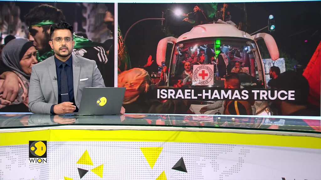 Israel-Hamas war: Israeli celebrate in Tel Aviv as hostages arrive safely