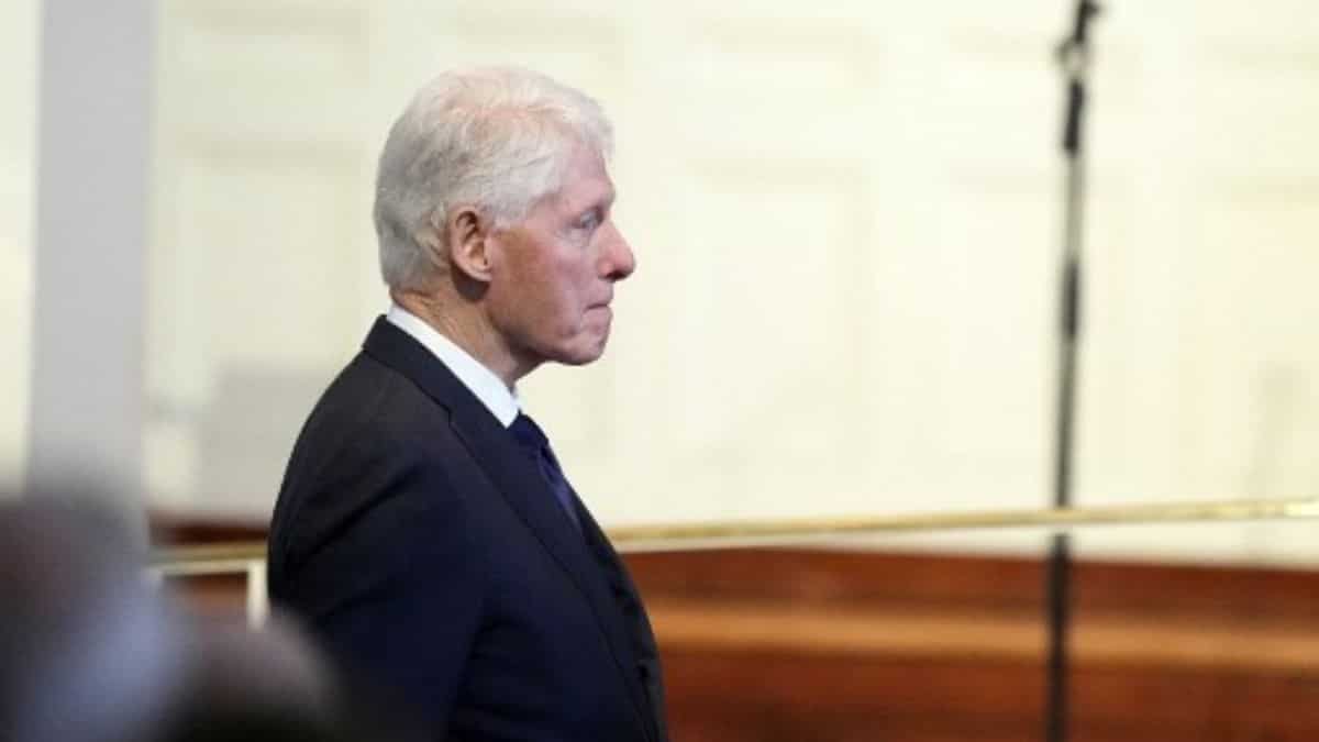 Former US President Bill Clinton at the tribute service