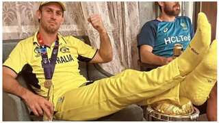 Aussie all-rounder Mitchell Marsh breaks silence on his VIRAL photo with feet over World Cup trophy