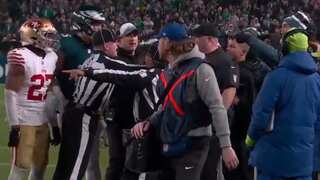 WATCH | 49ers LB Dre Greenlaw and Eagles security chief Big Dom ejected after on-field confrontation