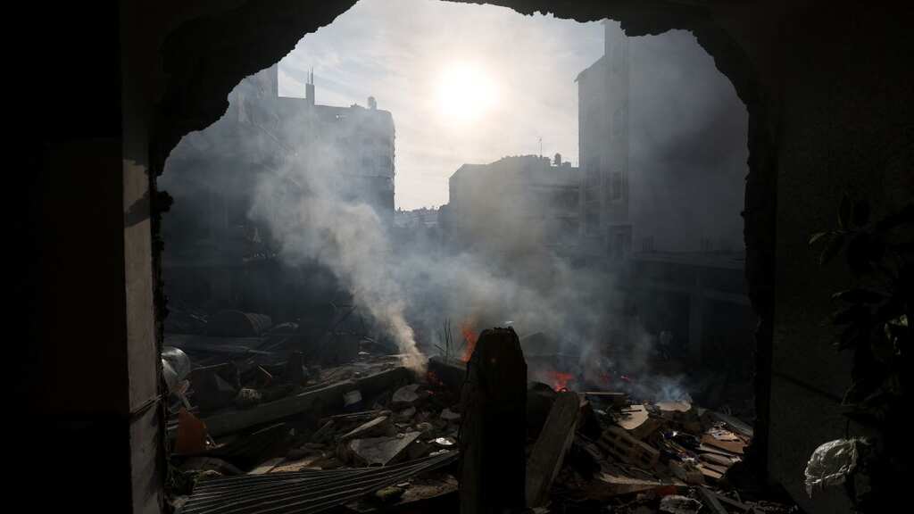 Intense Israeli air offensive hits south of Gaza, several areas in total blackout