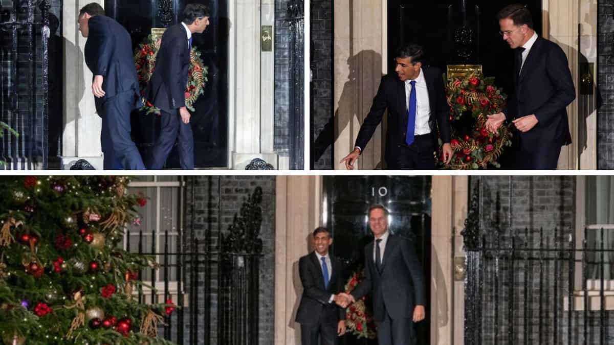 Watch: Sunak gets locked out of 10 Downing Street with Dutch PM in chilly weather