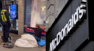 Watch: McDonald’s UK apologises after guard soaks blanket of homeless man in bleach