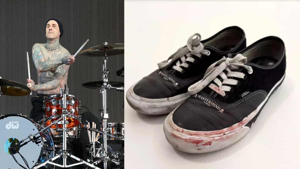 Travis Barker's blood-soaked Vans sneakers and pants sold at a whopping price