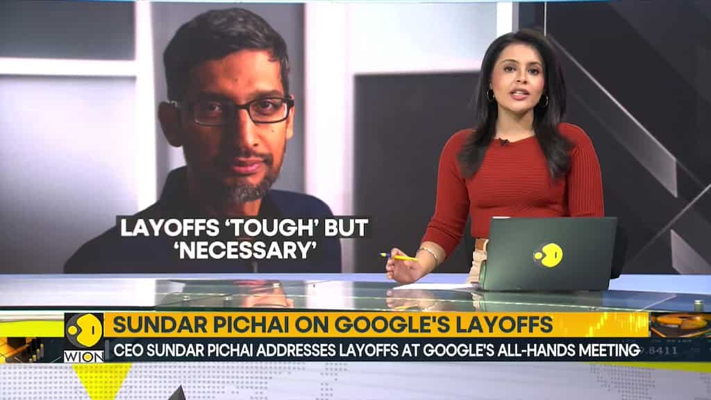 CEO Sundar Pichai addresses layoffs at google's all-hands meeting | World Business Watch