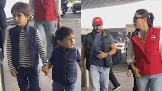 Saif Ali Khan, Kareena Kapoor jet off for Christmas vacay with sons Taimur, Jeh