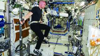 This is what going to gym looks like on International Space Station