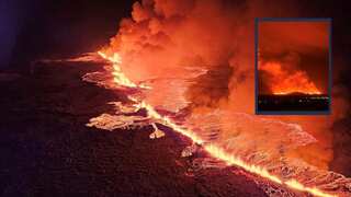 Lava flows from two-mile crack as Iceland volcano erupts following weeks of anticipation