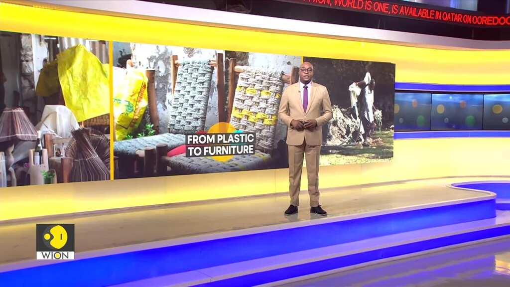 Kenyan artist turns ocean bound plastic waste into furniture