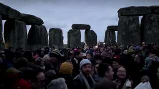 Revellers celebrate winter solstice at iconic Stonehenge site