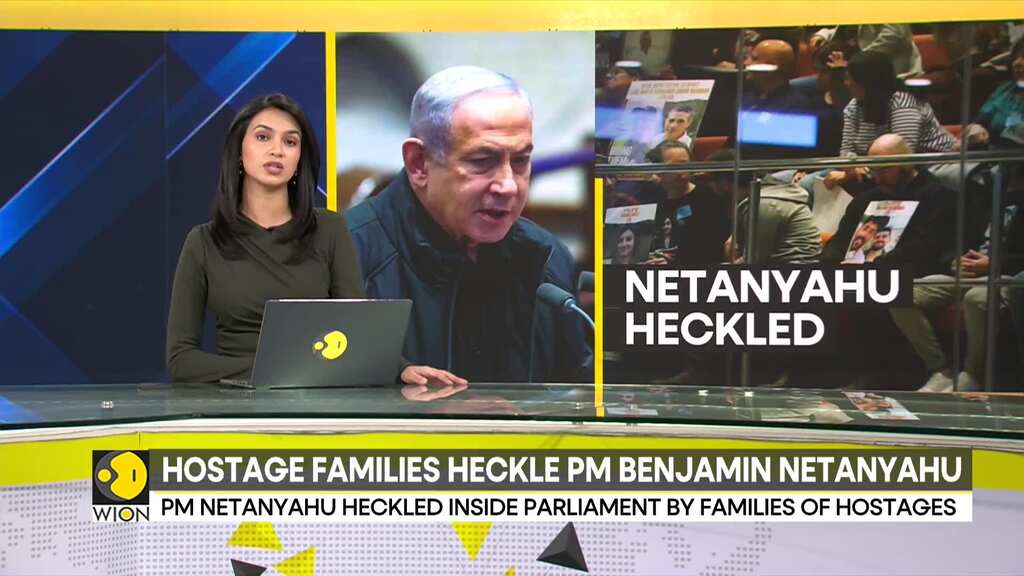 Israel-Hamas war: Netanyahu heckled inside Parliament by families of hostages