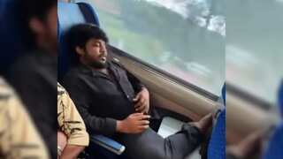 Railway etiquette alert: Official takes stand against passenger resting leg on seat mounted food tray