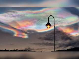 Images show breathtaking rainbow-coloured clouds spreading stunning colours in Arctic skies