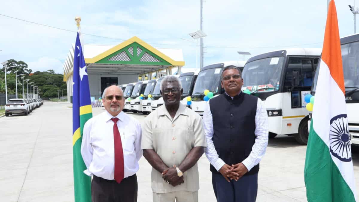 India gifts Solomon Islands 20 buses for Pacific Games