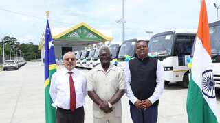 India gifts Solomon Islands 20 buses for Pacific Games