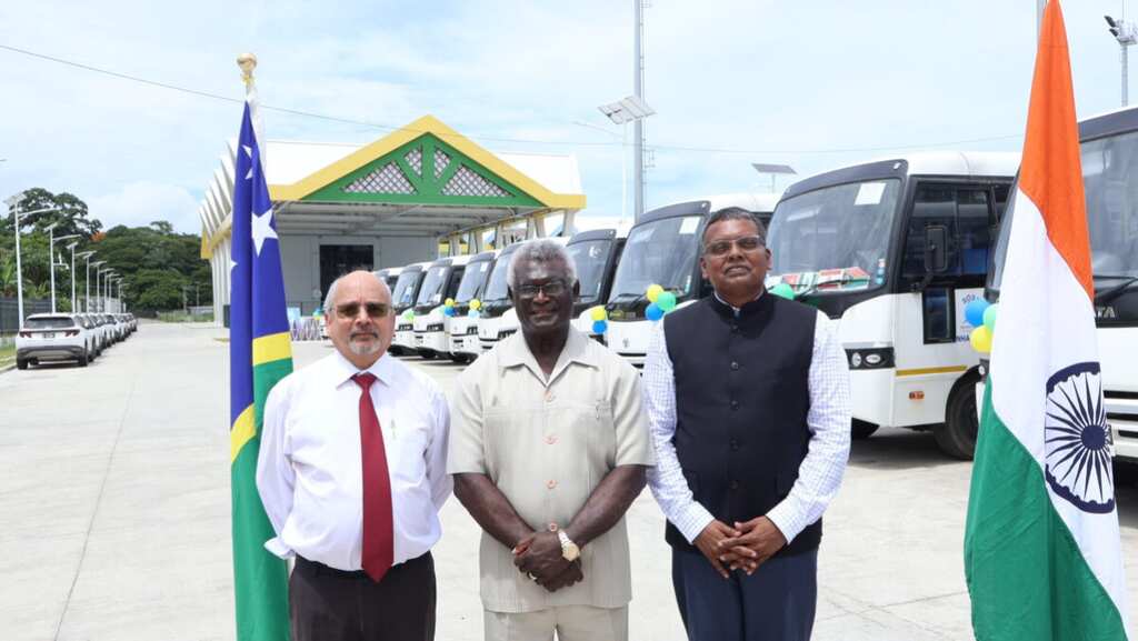 India gifts Solomon Islands 20 buses for Pacific Games