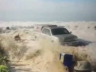 Wild wild wave! Beachgoers swept away by massive wave off California beach | Video