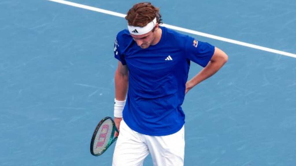 Tennis: Stefanos Tsitsipas struggles with back issue as Chile stun Greece at United Cup
