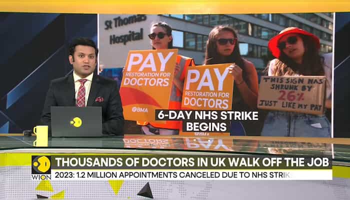 UK: Thousands of doctors walk off the job, 6-day strike over pay & working conditions | WION