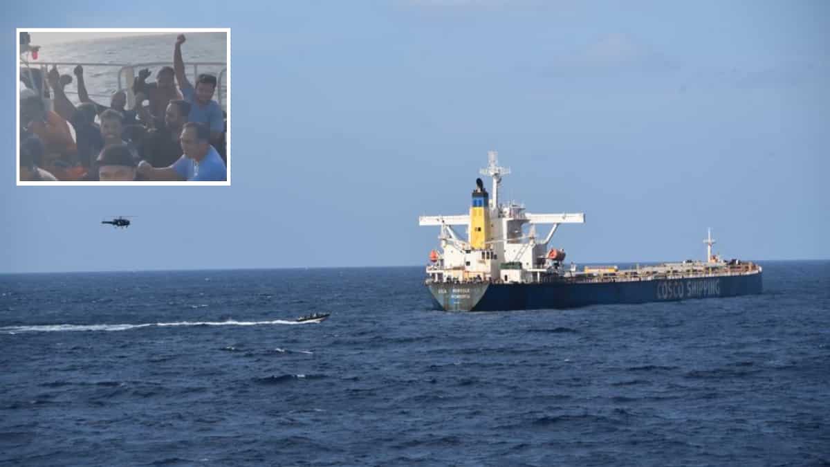 Video: Rescued crew hails Indian Navy after end of hijacking ordeal off Somalia coast Video: Rescued crew hails Indian Navy after end of hijacking ordeal off Somalia coast