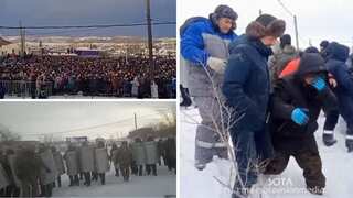 Russia protest: Demonstrators clash with riot police over jailing of rights activist