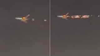 Atlas Air Boeing 747-8 catches fire mid-air, dramatic video shows flames shooting out