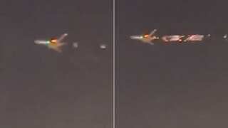 Atlas Air Boeing 747-8 catches fire mid-air, dramatic video shows flames shooting out