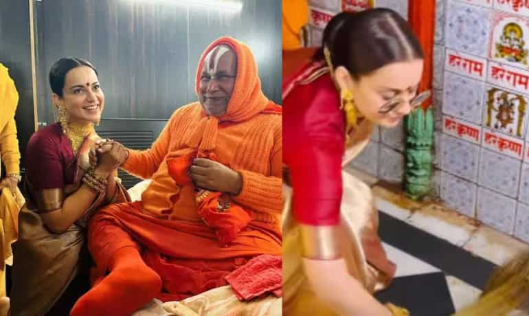 Kangana Ranaut cleans Ayodhya’s Hanuman Temple ahead of Ram Temple inauguration Kangana Ranaut cleans Ayodhya’s Hanuman Temple ahead of Ram Temple inauguration