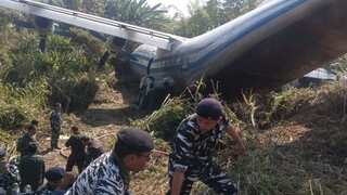 Myanmar military plane skids off runway on airport in India’s Mizoram, eight injured