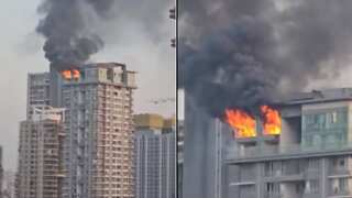 VIDEO: Massive fire engulfs 26th floor of high-rise building in India's Mumbai