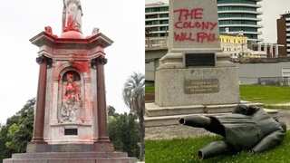 Statues of Queen Victoria and Captain Cook vandalised in Melbourne on eve of Australia Day