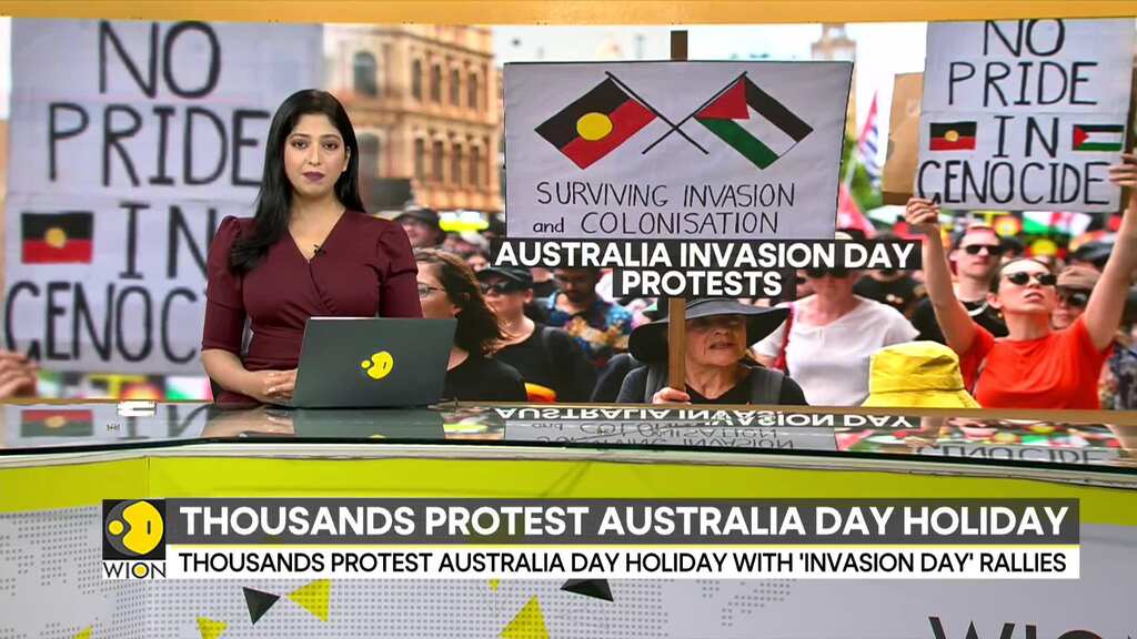 Thousands protest Australia Day holiday with 'Invasion day' rallies