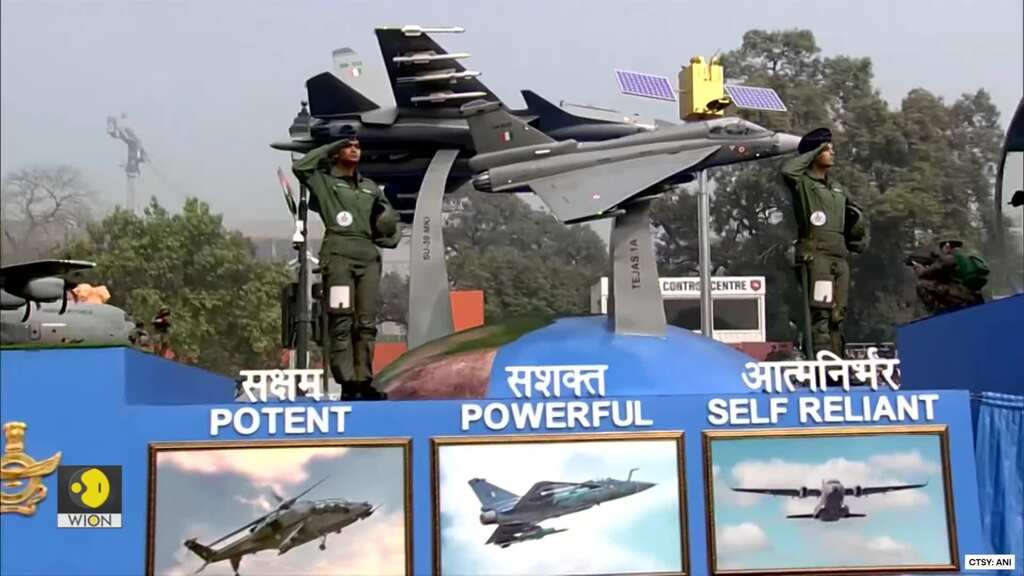 India Republic Day 2024: Indian tri-services marches down at Kartavya Path