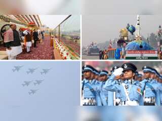 In Pics: India's Republic Day dazzles with 'Nari Shakti', Ram tableau, military prowess
