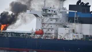 Indian Navy warship INS Visakhapatnam assists merchant vessel under missile attack