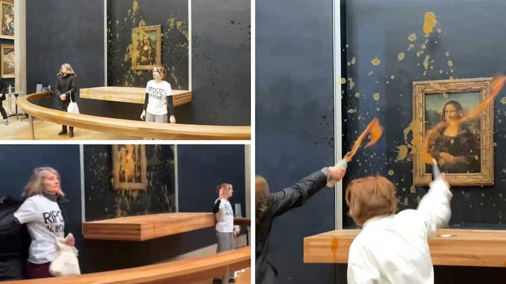 Watch | Protesters splash soup at iconic Mona Lisa painting at Louvre Museum in Paris