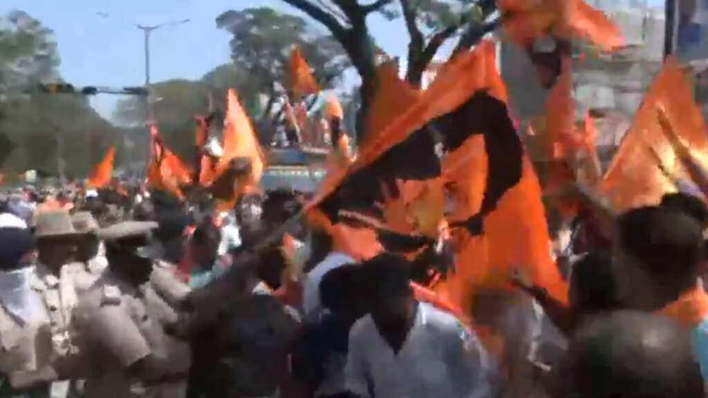 Controversy erupts in Karnataka over removal of Lord Hanuman flag, BJP launches protests