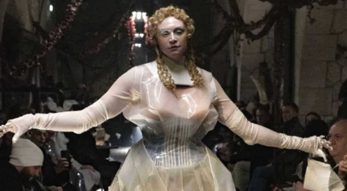 Gwendoline Christie looks like walking art at Margiela Couture show