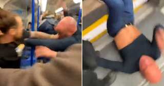 Watch: Chaos erupts inside London Underground as violent brawl breaks out