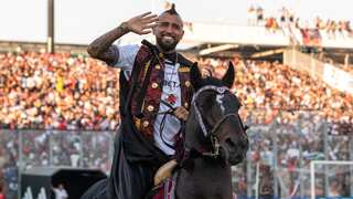 Ex-Bayern star Arturo Vidal makes royal entrance on horse in grand return to boyhood club Colo-Colo - WATCH