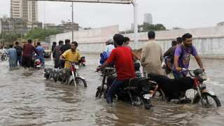 WATCH | Heavy rainfall submerges Karachi's major roads, rescue ops underway