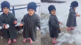 Kashmir’s snowfall through the eyes of adorable twin sisters. Watch viral heartwarming video