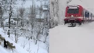 India: Train travels through Jammu and Kashmir covered in snow; Indian Railways posts captivating footage
