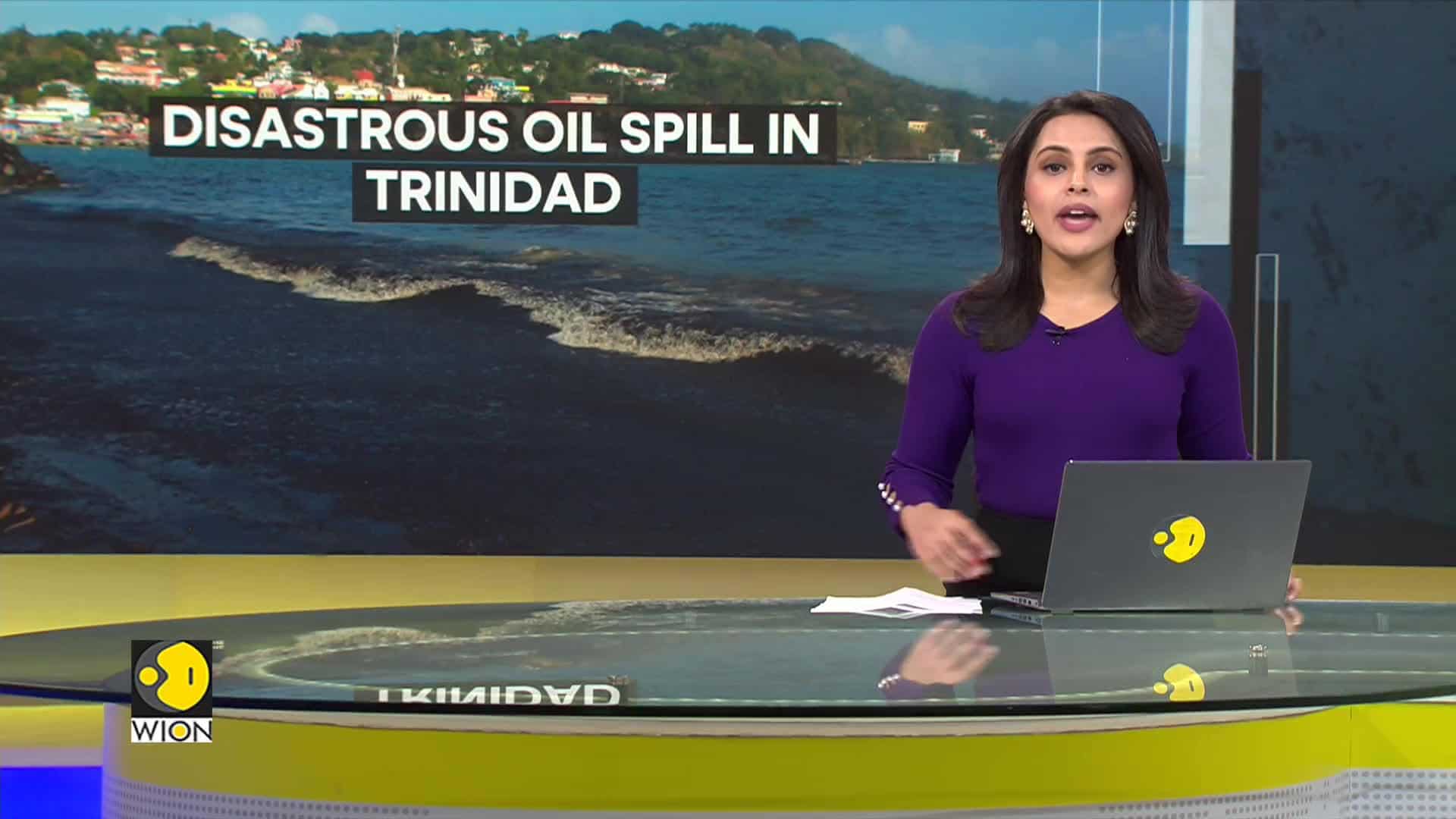 Oil spill in Trinidad & Tobago; 10 miles of coastline affected due to