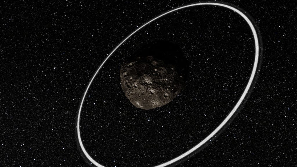 A secret moon may be responsible for mysterious rings surrounding a celestial rock