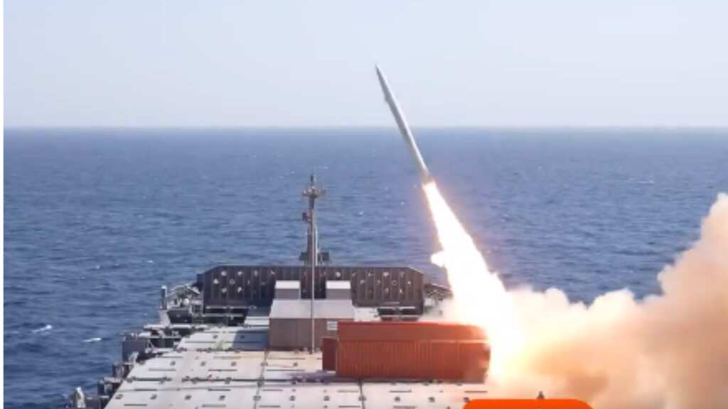 Watch: Iran fires first long-range ballistic missiles from warship, simulates strike on Israeli base