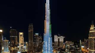 Dubai's Burj Khalifa lit up with Indian flag colours amid PM Modi's visit