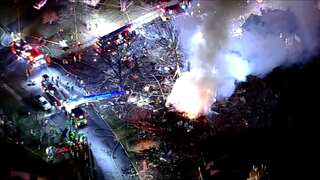 Video: Virginia home explodes with firefighters inside; one dead and 13 injured