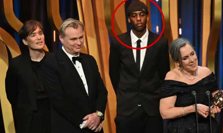 Shocking! Prankster invades stage during Oppenheimer best film award presentation, BAFTA reacts Shocking! Prankster invades stage during Oppenheimer best film award presentation, BAFTA reacts